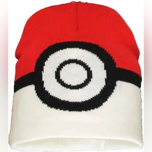 Pokemon | Red and White Pokeball Beanie Hat | Size One Size Fits Most